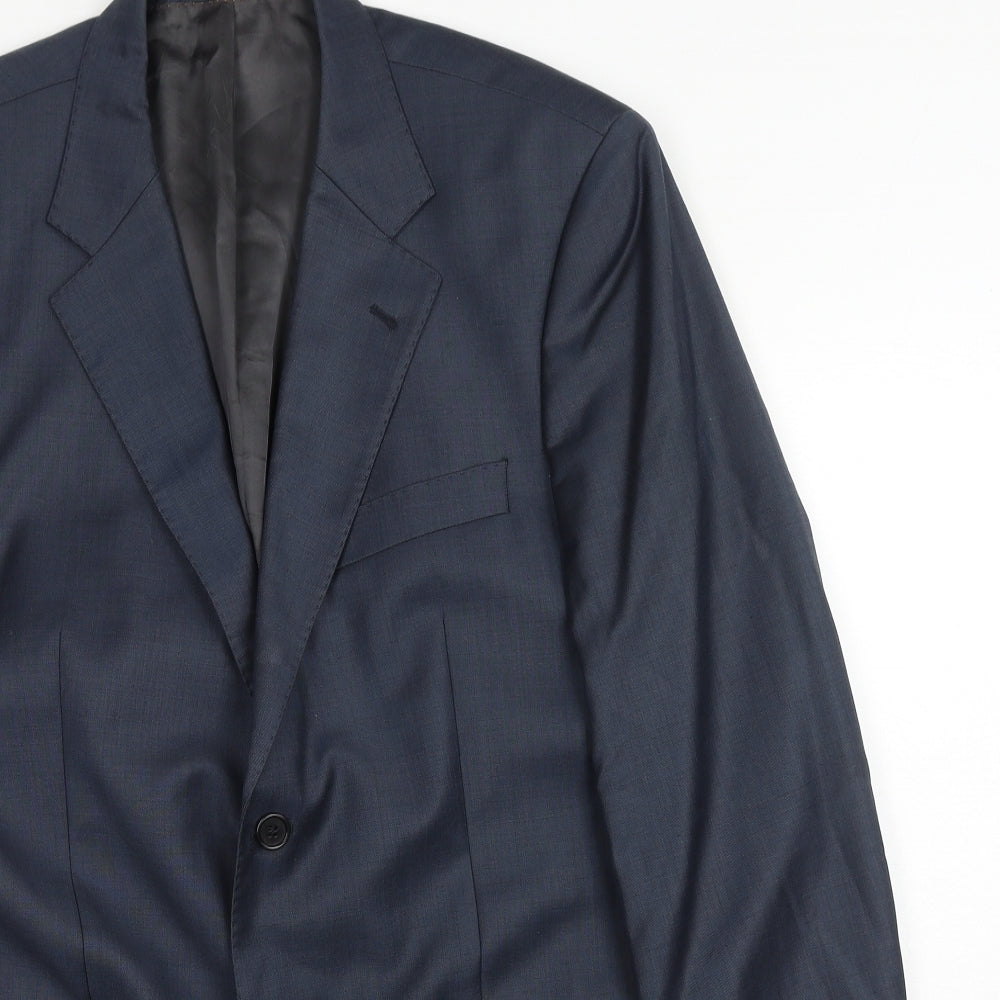 Simon Carter Mens Blue Wool Jacket Blazer Size 40 Regular