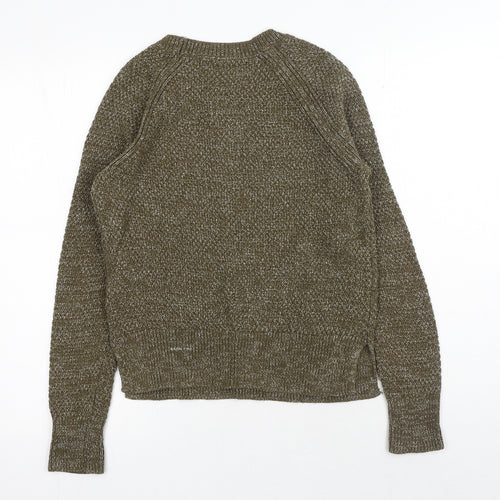 Gap Mens Green Round Neck Cotton Pullover Jumper Size S Long Sleeve