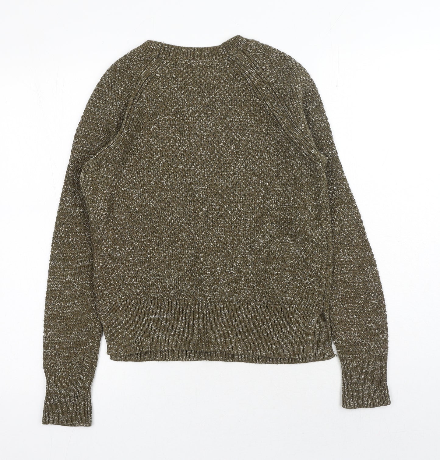 Gap Mens Green Round Neck Cotton Pullover Jumper Size S Long Sleeve