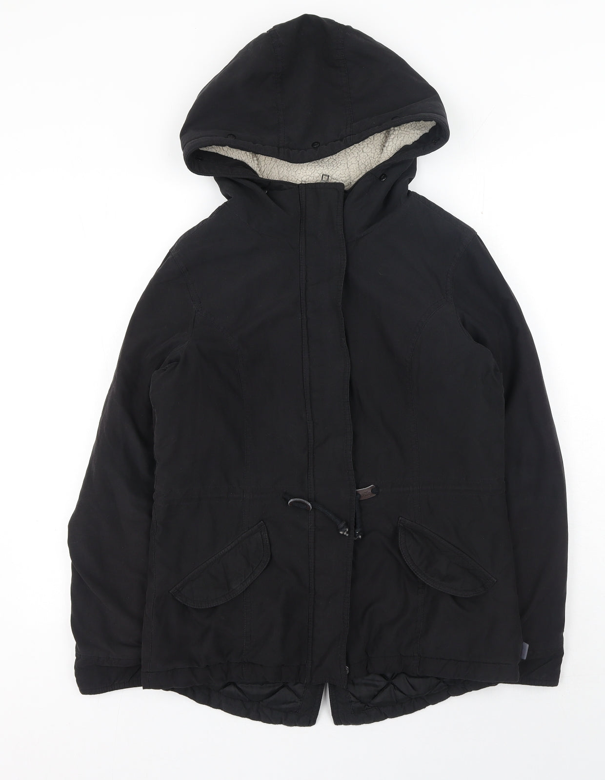 Only Womens Black Parka Jacket Size M Zip