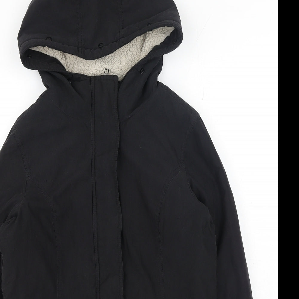 Only Womens Black Parka Jacket Size M Zip