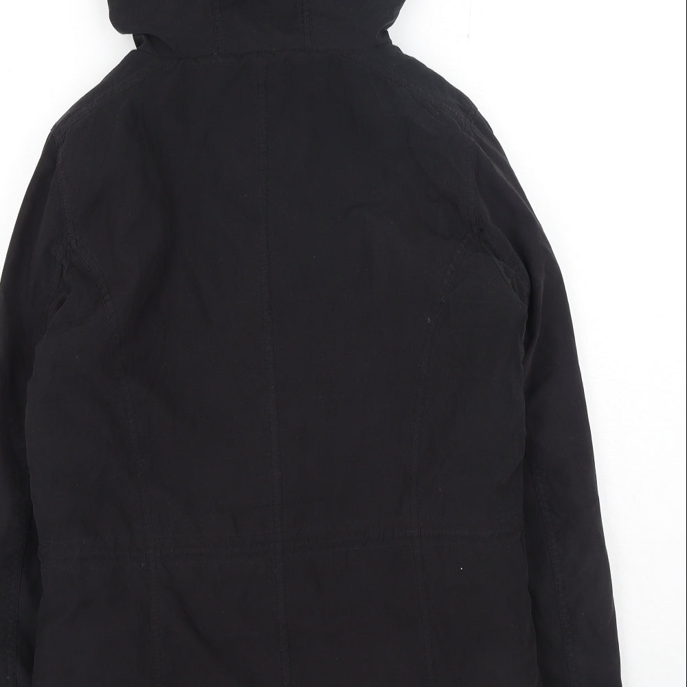 Only Womens Black Parka Jacket Size M Zip