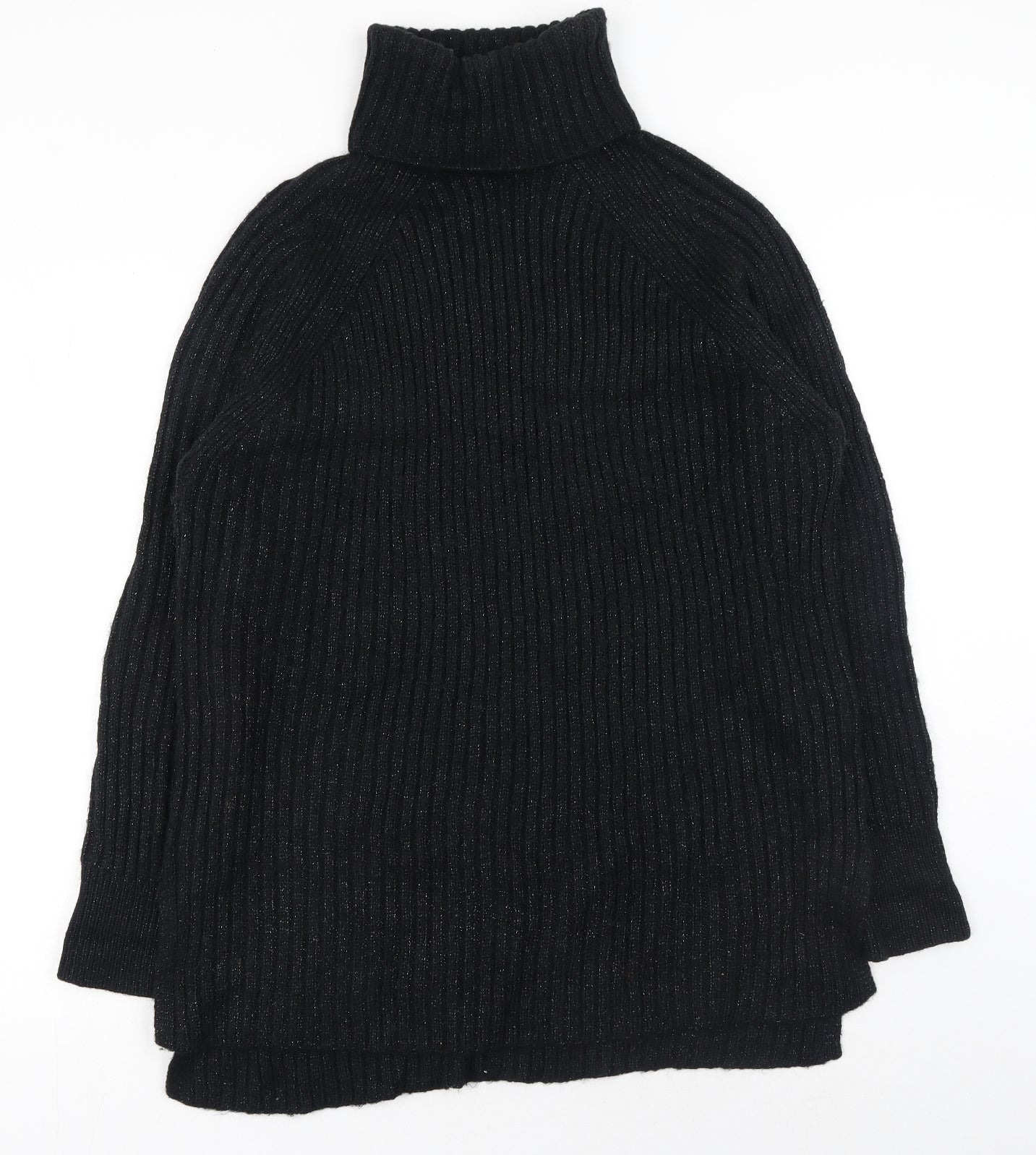 Marks and Spencer Womens Black Roll Neck Acrylic Pullover Jumper Size L