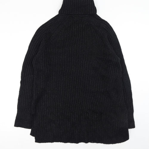 Marks and Spencer Womens Black Roll Neck Acrylic Pullover Jumper Size L