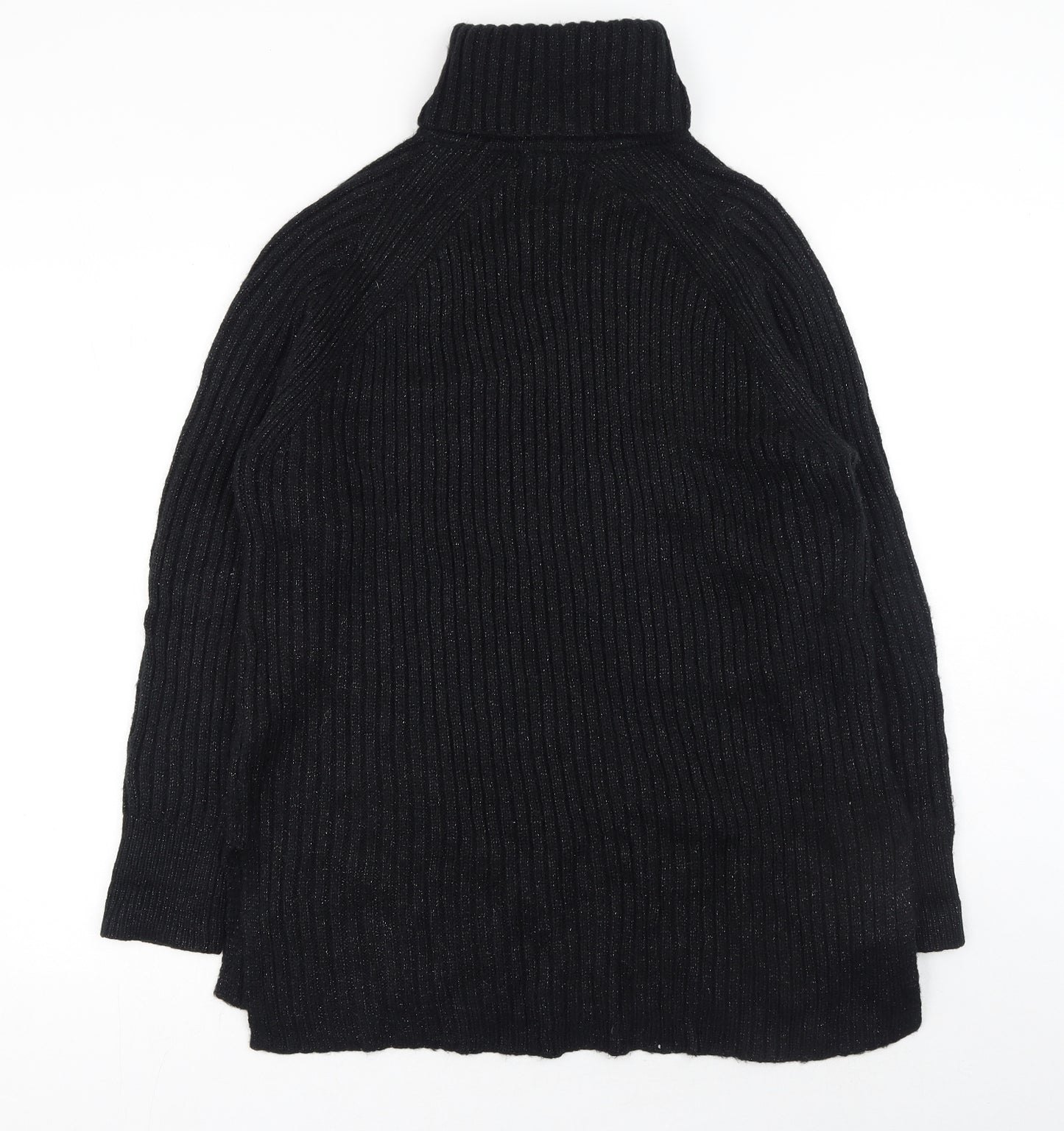Marks and Spencer Womens Black Roll Neck Acrylic Pullover Jumper Size L
