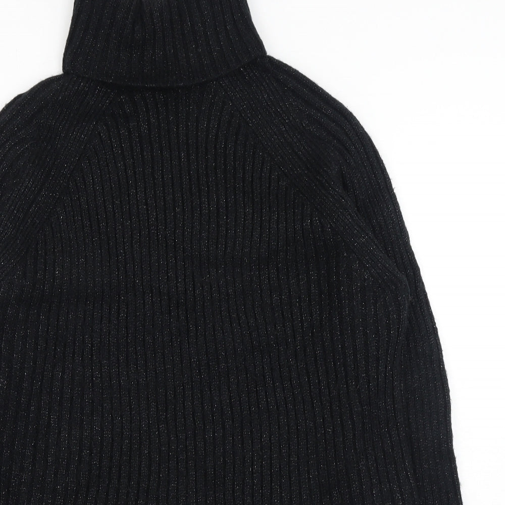 Marks and Spencer Womens Black Roll Neck Acrylic Pullover Jumper Size L