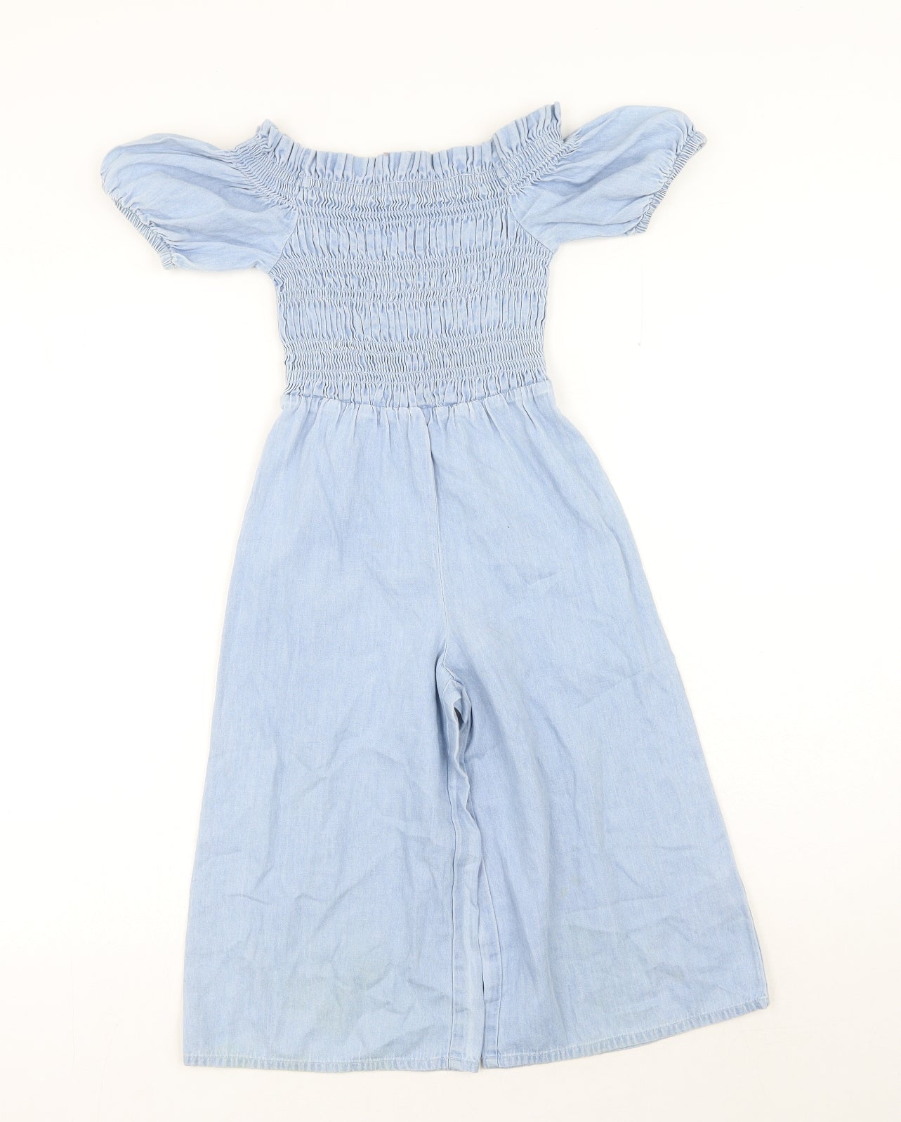 Matalan Girls Blue Cotton Jumpsuit One-Piece Size 8 Years Pullover