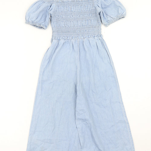 Matalan Girls Blue Cotton Jumpsuit One-Piece Size 8 Years Pullover