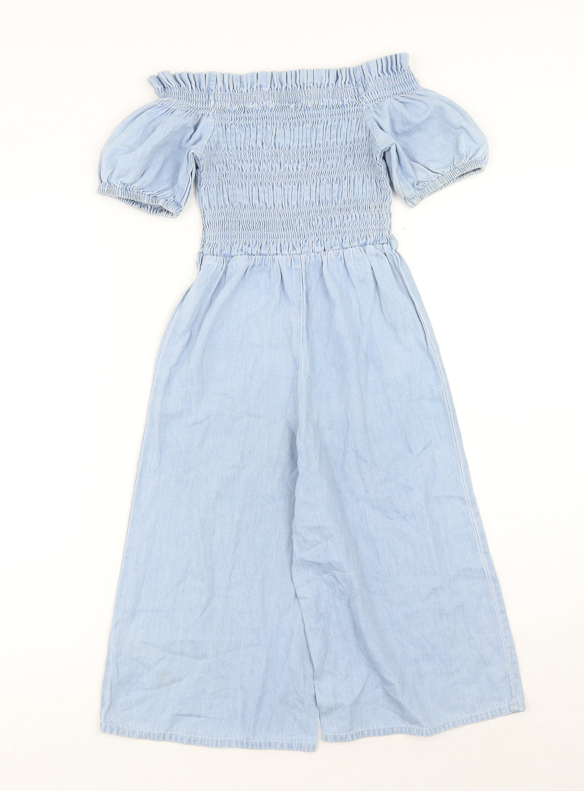 Matalan Girls Blue Cotton Jumpsuit One-Piece Size 8 Years Pullover