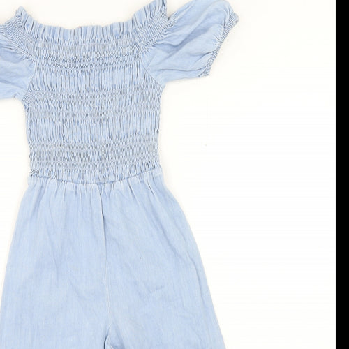 Matalan Girls Blue Cotton Jumpsuit One-Piece Size 8 Years Pullover
