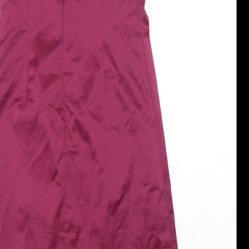 VERO MODA Womens Purple Floral Polyester Ball Gown Size 10 Off the Shoulder Zip