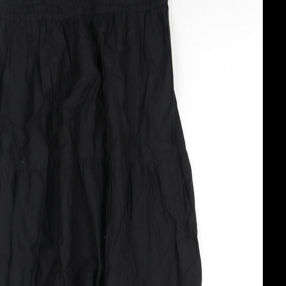 Jenya Womens Black Geometric Cotton Peasant Skirt Size 18