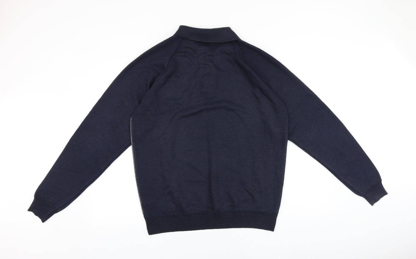 Pierre Roche Mens Blue Collared Cotton Pullover Jumper Size XL Long Sleeve