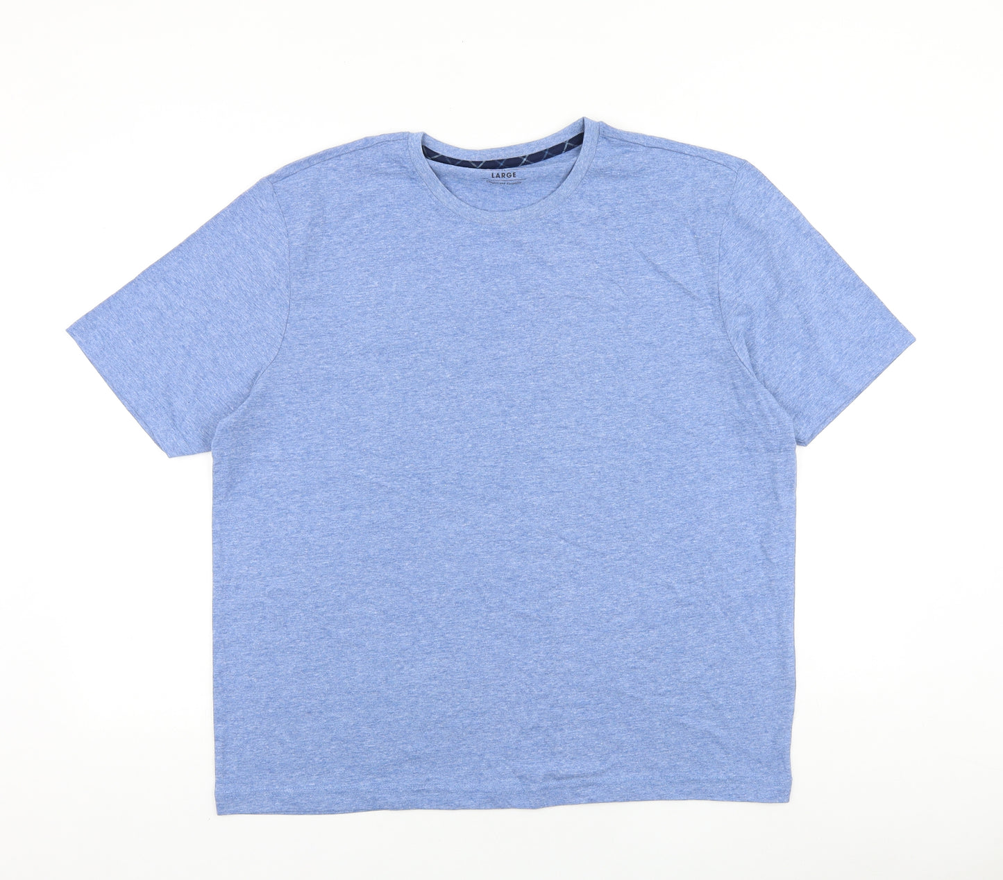TU Mens Blue Cotton T-Shirt Size L Round Neck