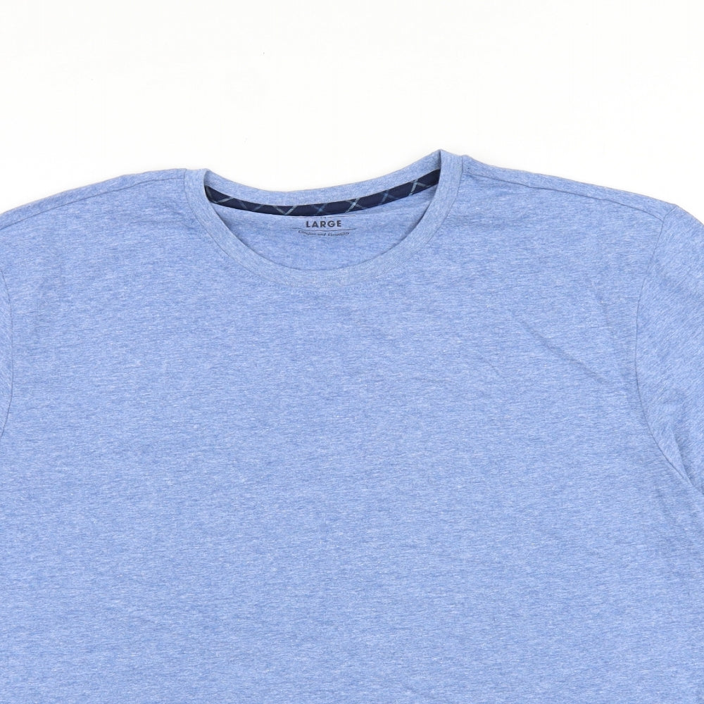 TU Mens Blue Cotton T-Shirt Size L Round Neck