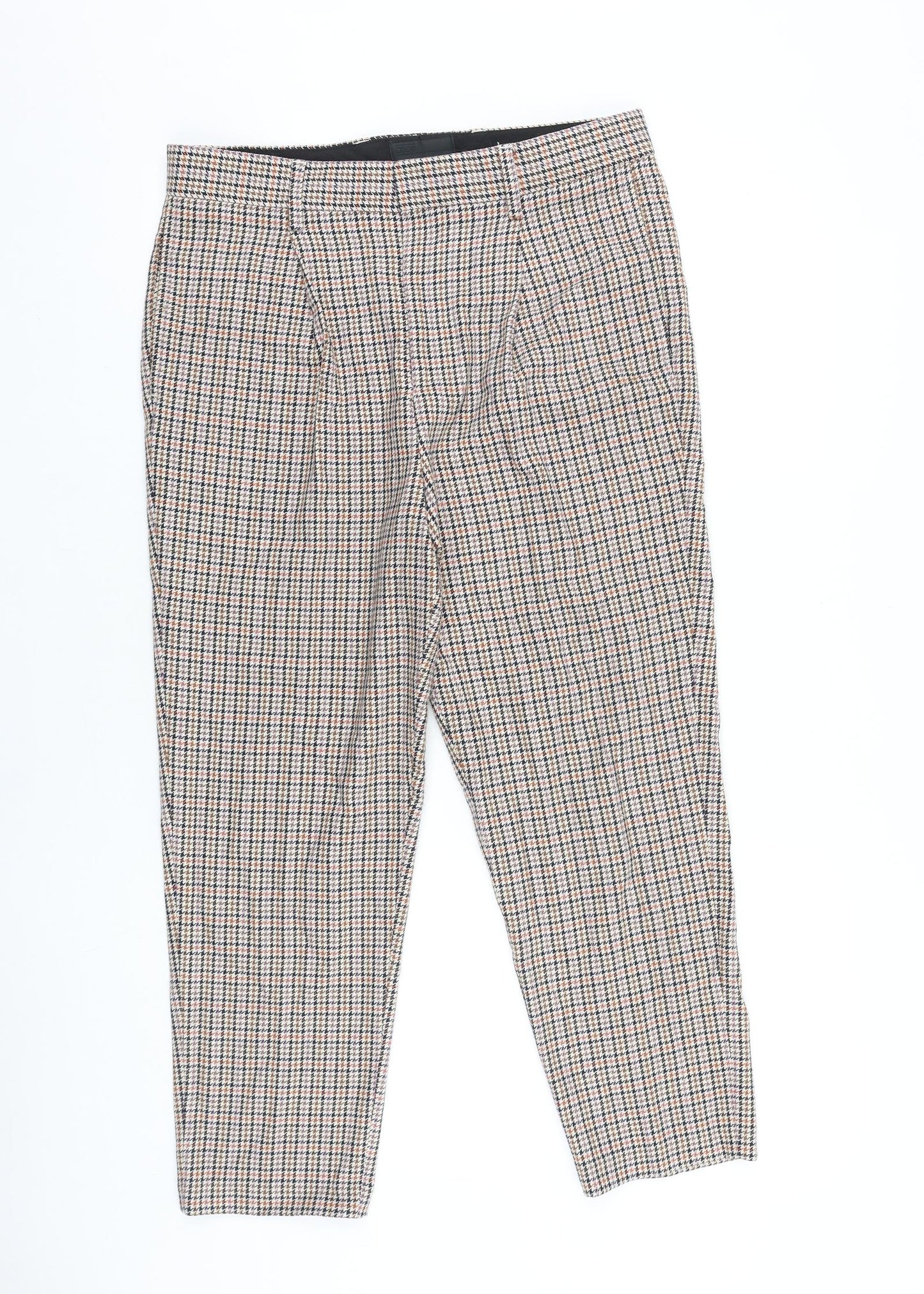 ASOS Womens Multicoloured Plaid Cotton Dress Pants Trousers Size 28 in L20 in Regular Zip