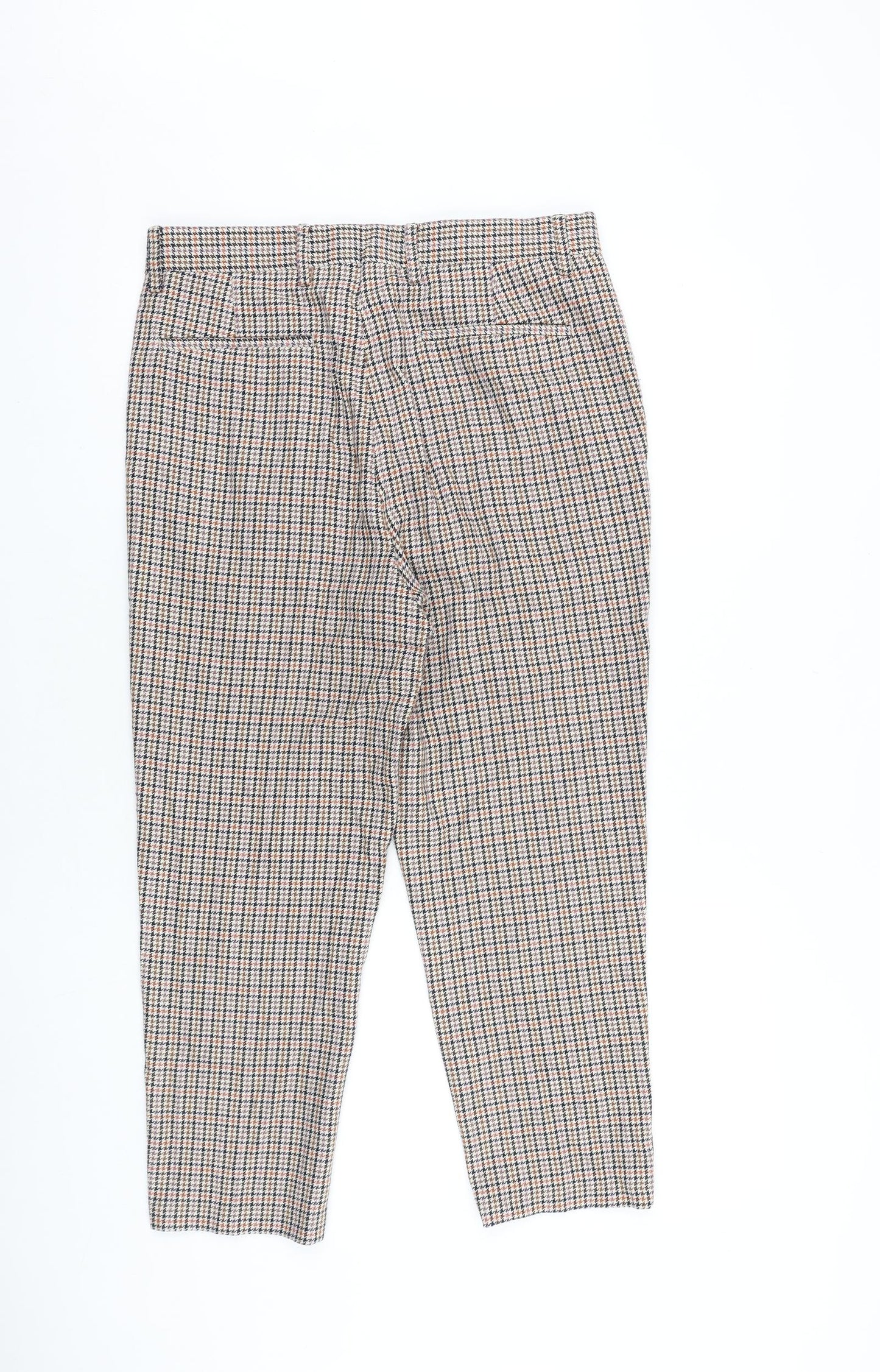 ASOS Womens Multicoloured Plaid Cotton Dress Pants Trousers Size 28 in L20 in Regular Zip