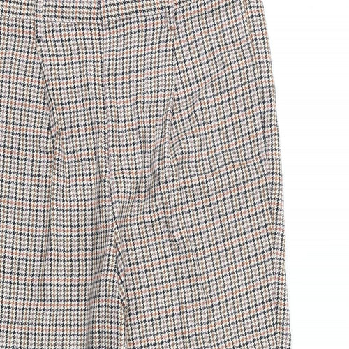 ASOS Womens Multicoloured Plaid Cotton Dress Pants Trousers Size 28 in L20 in Regular Zip