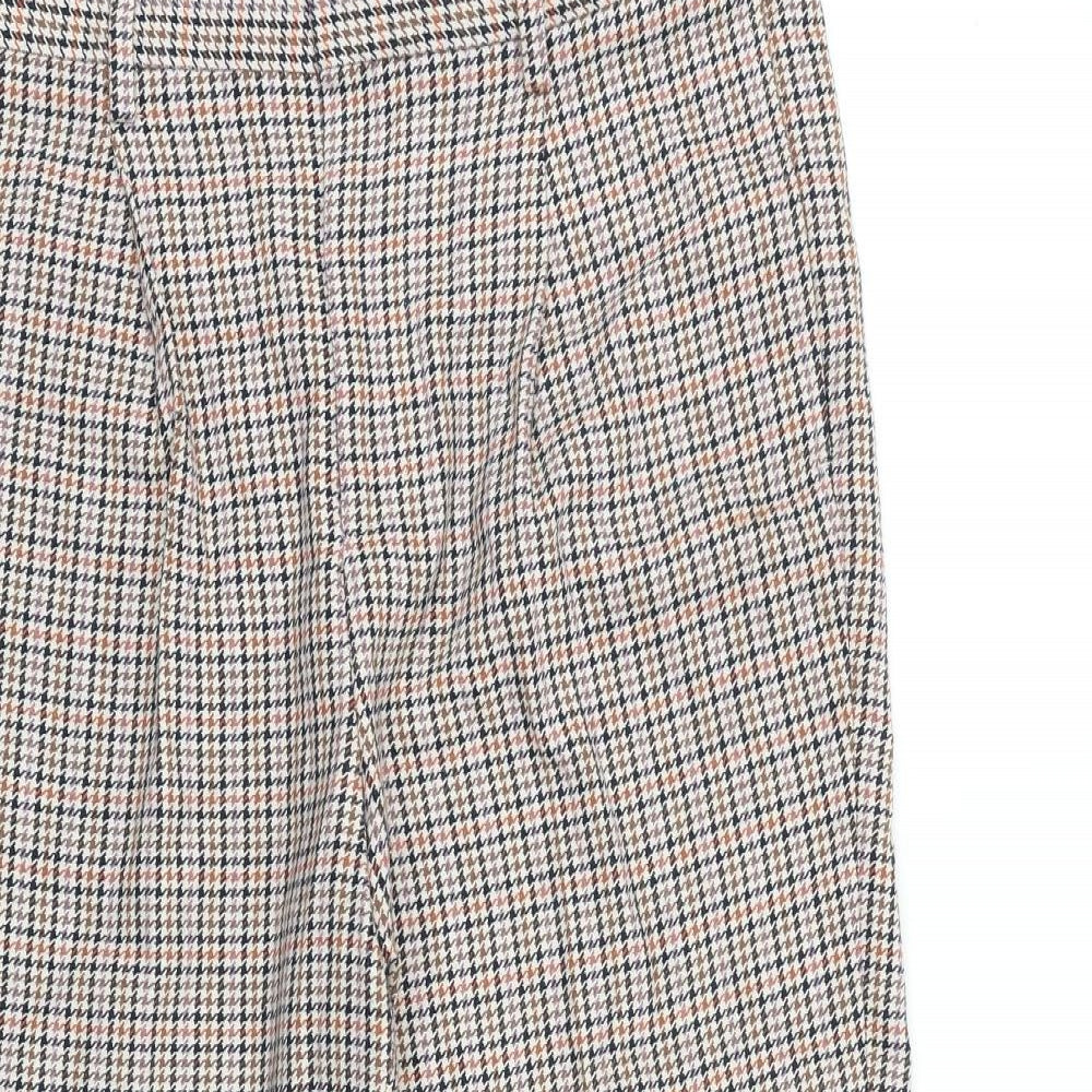 ASOS Womens Multicoloured Plaid Cotton Dress Pants Trousers Size 28 in L20 in Regular Zip