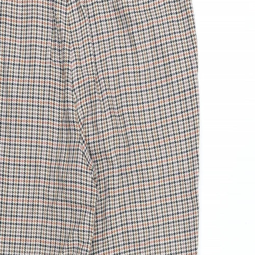ASOS Womens Multicoloured Plaid Cotton Dress Pants Trousers Size 28 in L20 in Regular Zip