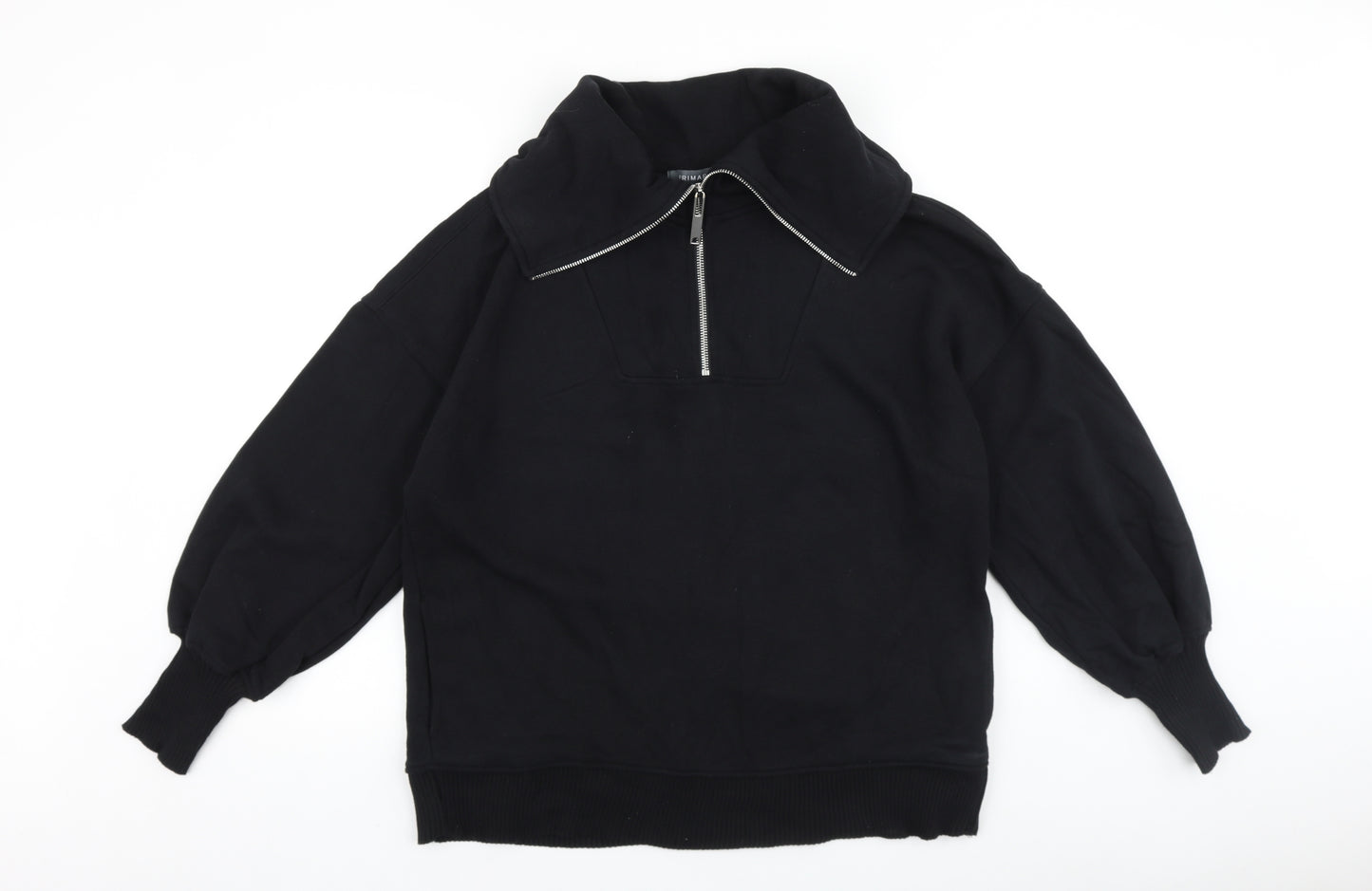 Primark Womens Black 100% Cotton Pullover Sweatshirt Size M Zip