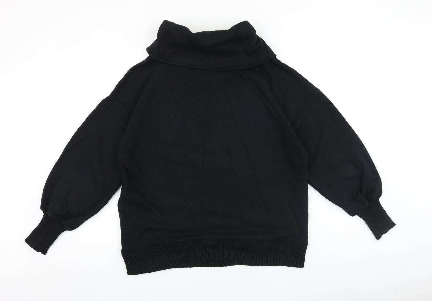 Primark Womens Black 100% Cotton Pullover Sweatshirt Size M Zip