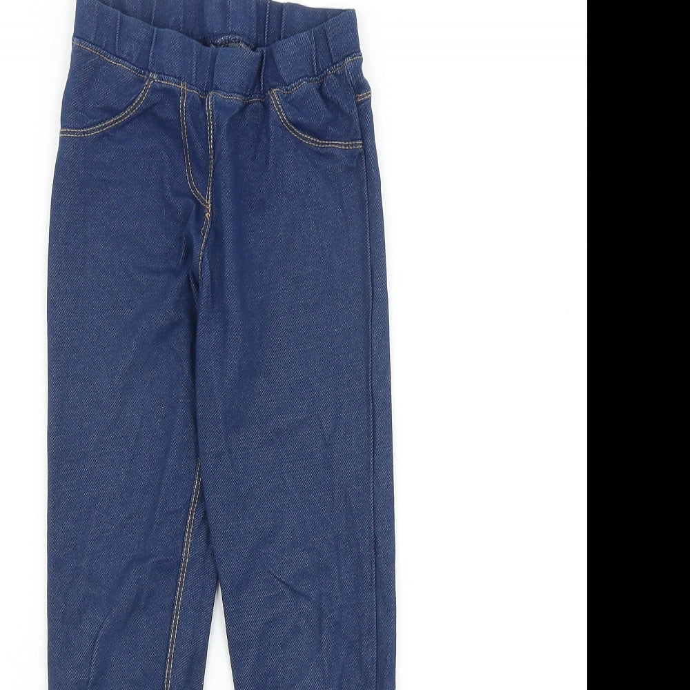 Nutmeg Girls Blue 100% Cotton Jegging Trousers Size 8-9 Years Regular