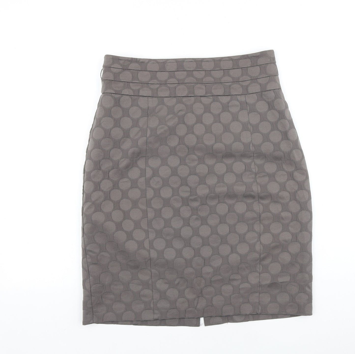 H&M Womens Grey Polka Dot Polyester Straight & Pencil Skirt Size S Zip