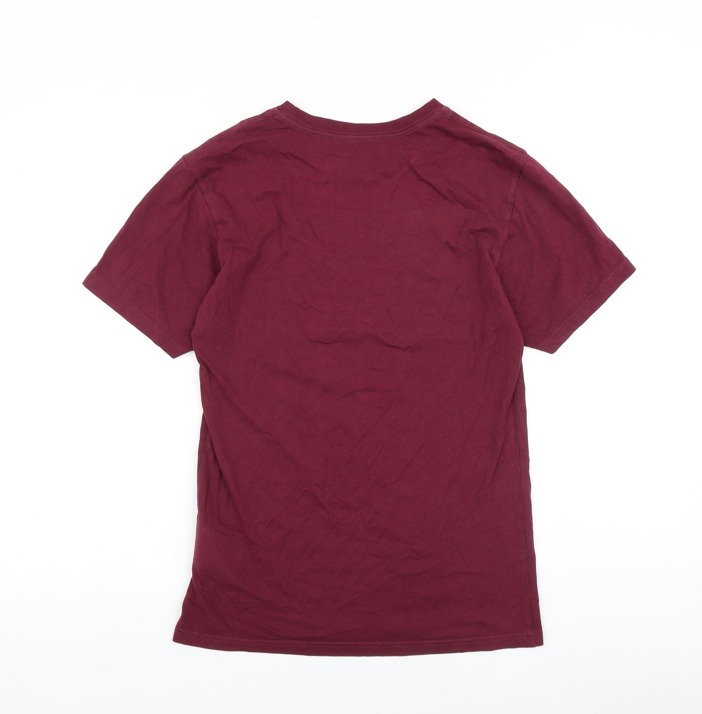 VANS Mens Red Cotton T-Shirt Size S Round Neck