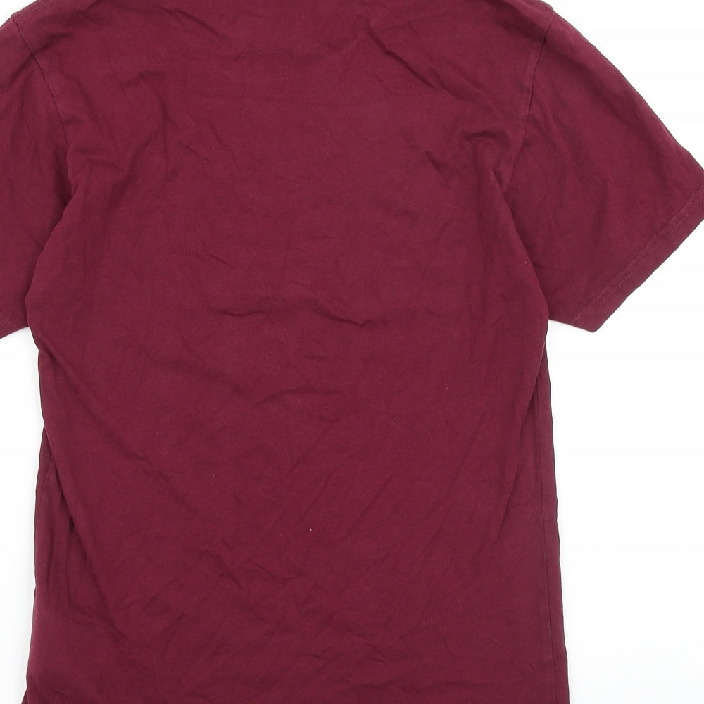 VANS Mens Red Cotton T-Shirt Size S Round Neck