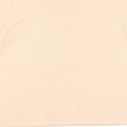 Marks and Spencer Womens Pink Round Neck 100% Cotton Pullover Jumper Size 14