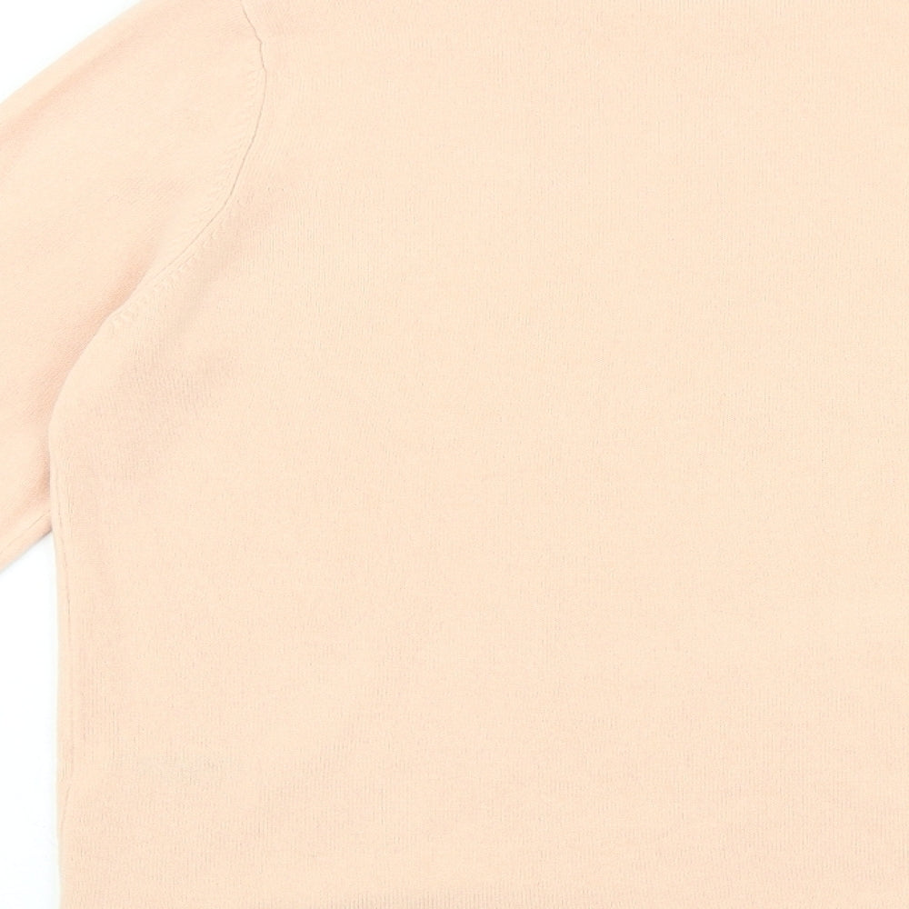 Marks and Spencer Womens Pink Round Neck 100% Cotton Pullover Jumper Size 14