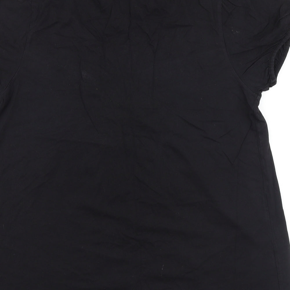 Rogers + Rogers Womens Black 100% Cotton Basic T-Shirt Size 18 Scoop Neck