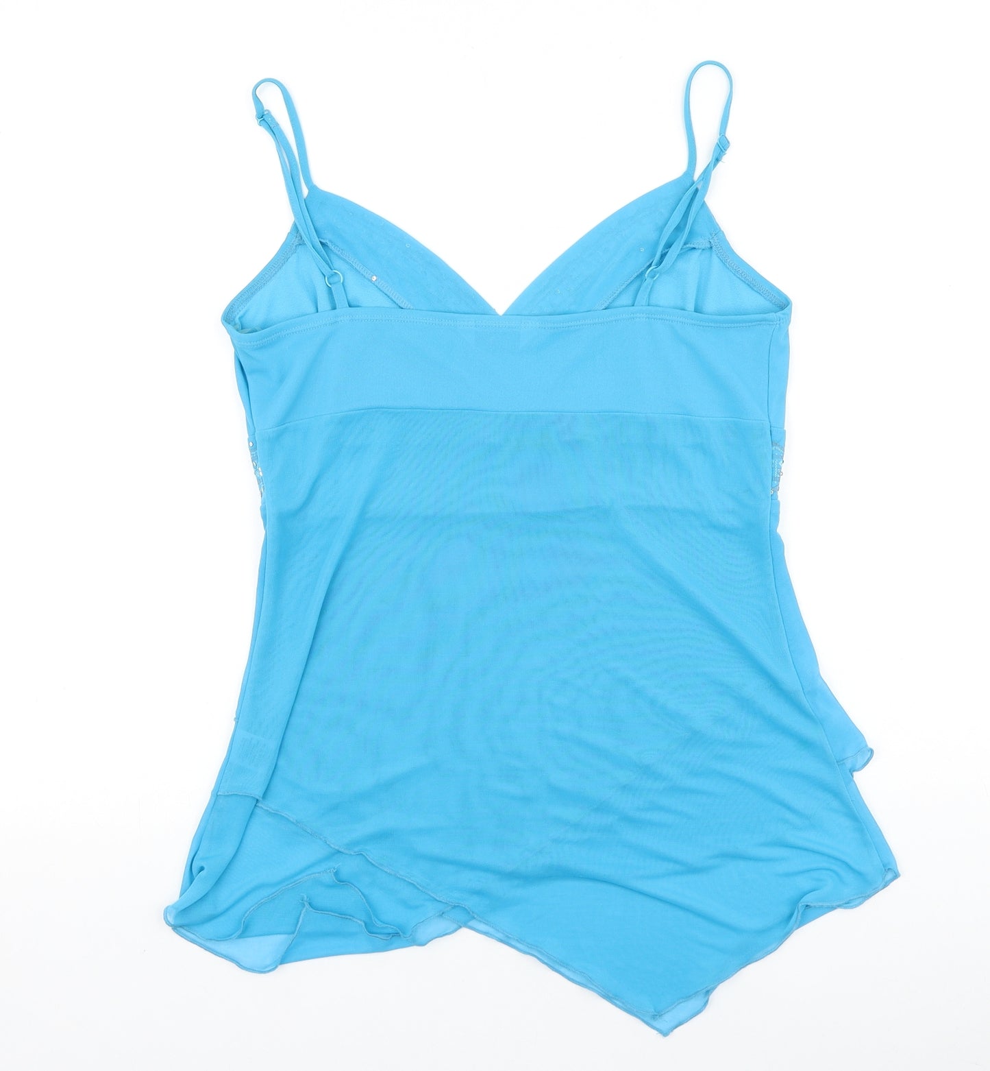 New Look Womens Blue Polyester Tunic Tank Size 14 V-Neck