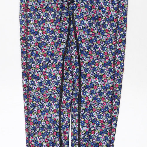 Marks and Spencer Womens Multicoloured Geometric Polyester Trousers Size 6 Regular
