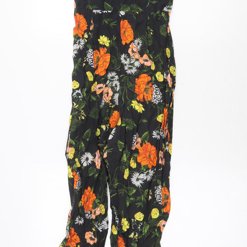 Miss Selfridge Womens Multicoloured Floral Viscose Jumpsuit One-Piece Size 4 Zip