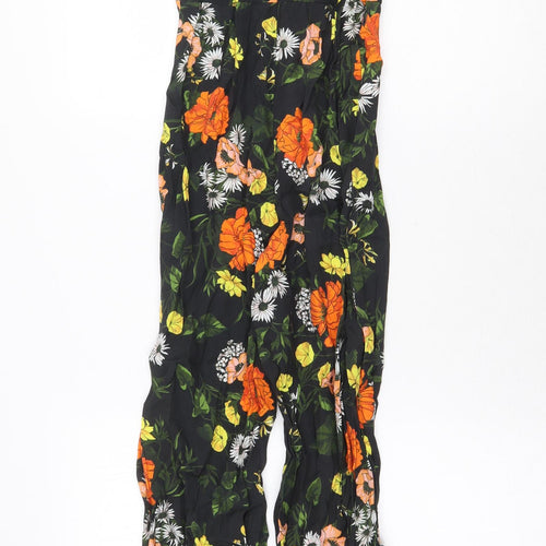 Miss Selfridge Womens Multicoloured Floral Viscose Jumpsuit One-Piece Size 4 Zip