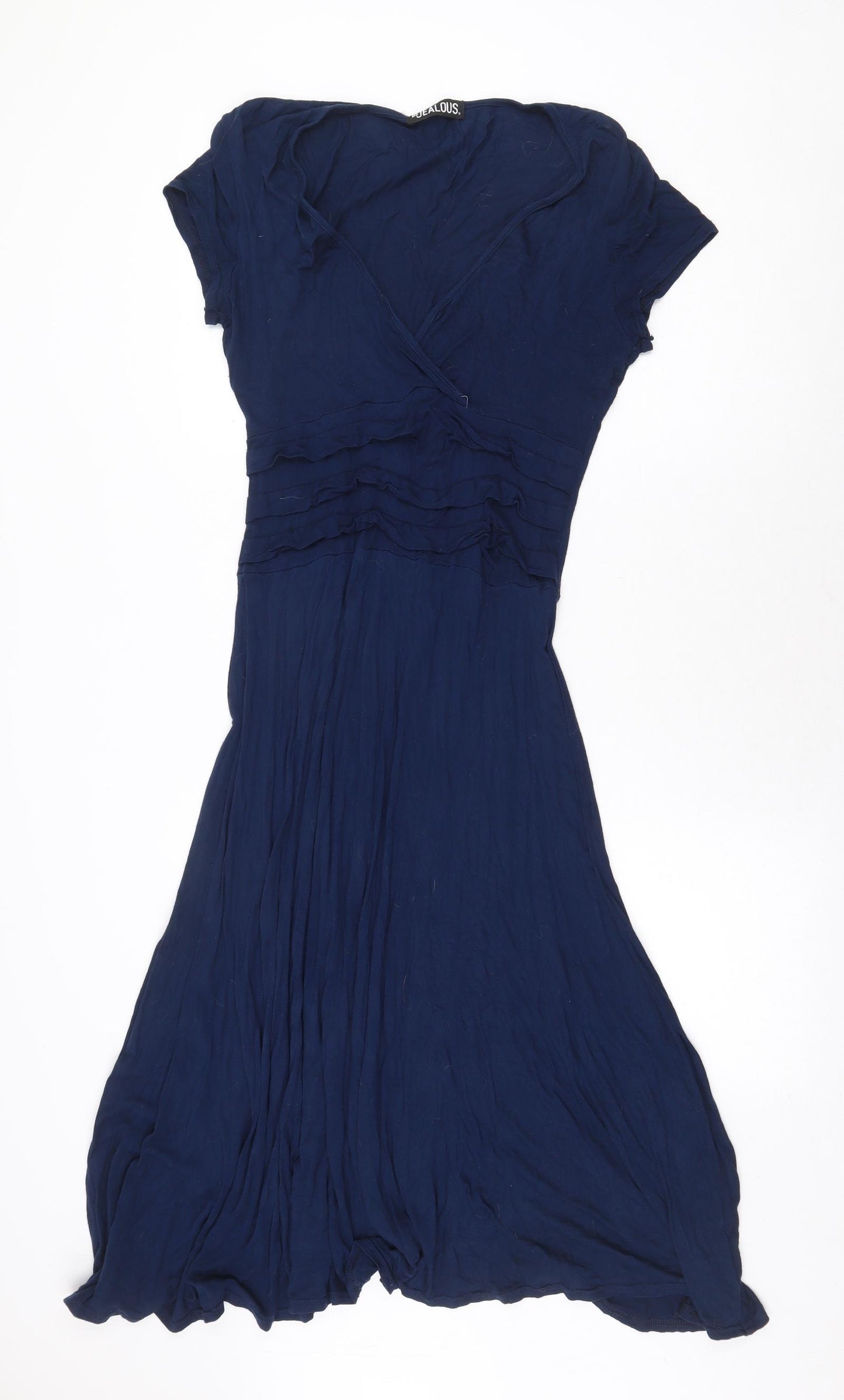 Be Jealous Womens Blue Viscose Ball Gown Size 16 V-Neck Pullover
