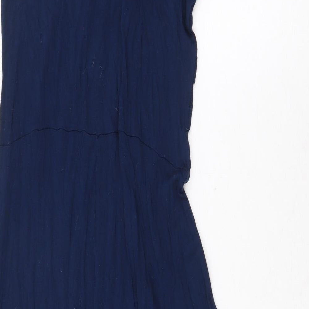Be Jealous Womens Blue Viscose Ball Gown Size 16 V-Neck Pullover