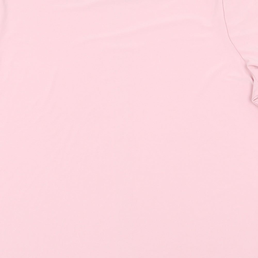 Anna Rose Womens Pink Polyester Basic T-Shirt Size XL Scoop Neck