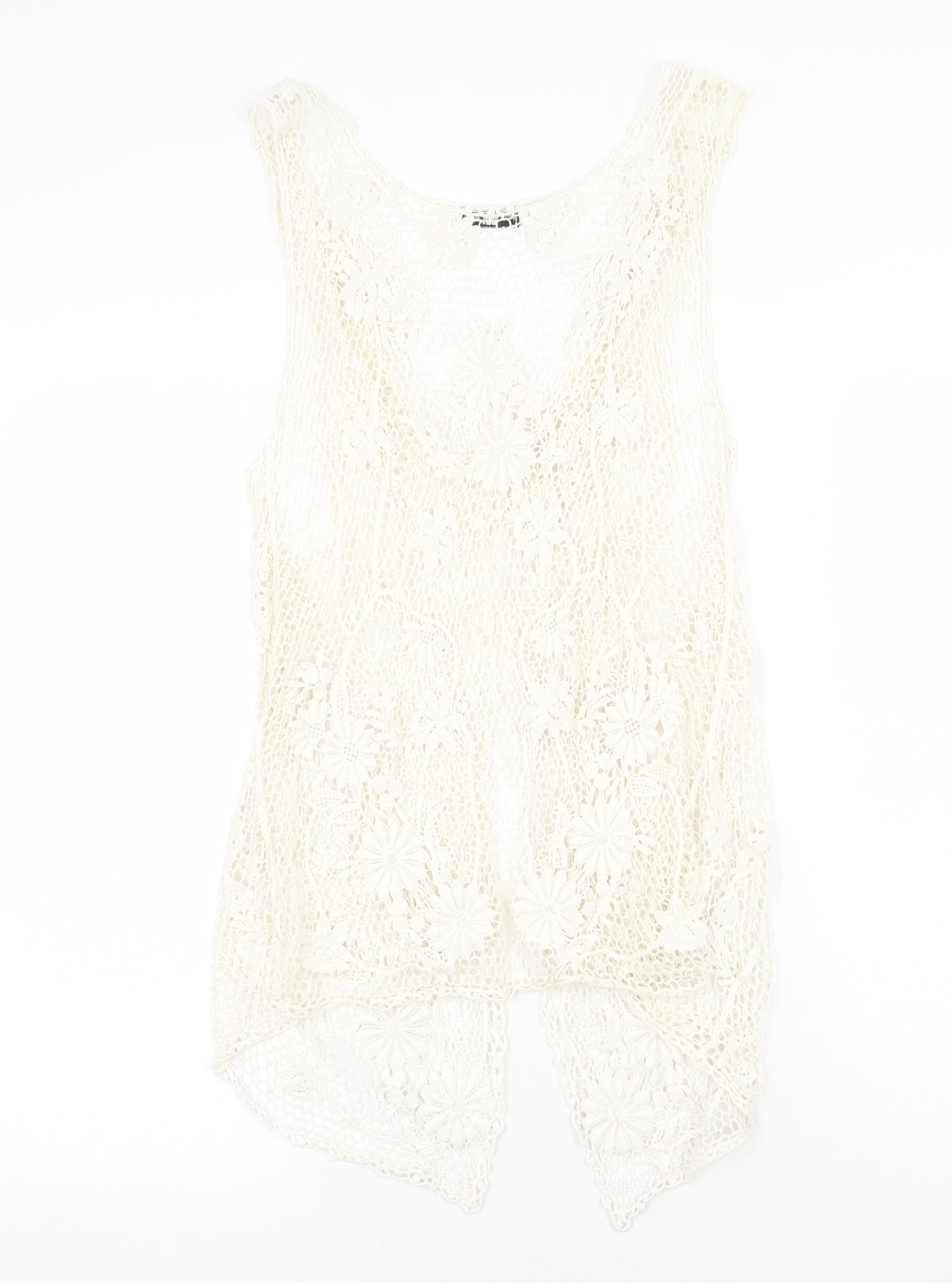 New Look Womens White Polyester Kimono Blouse Size M V-Neck