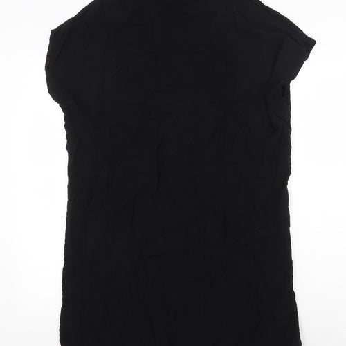 New Look Womens Black Viscose Sheath Size 12 V-Neck Pullover