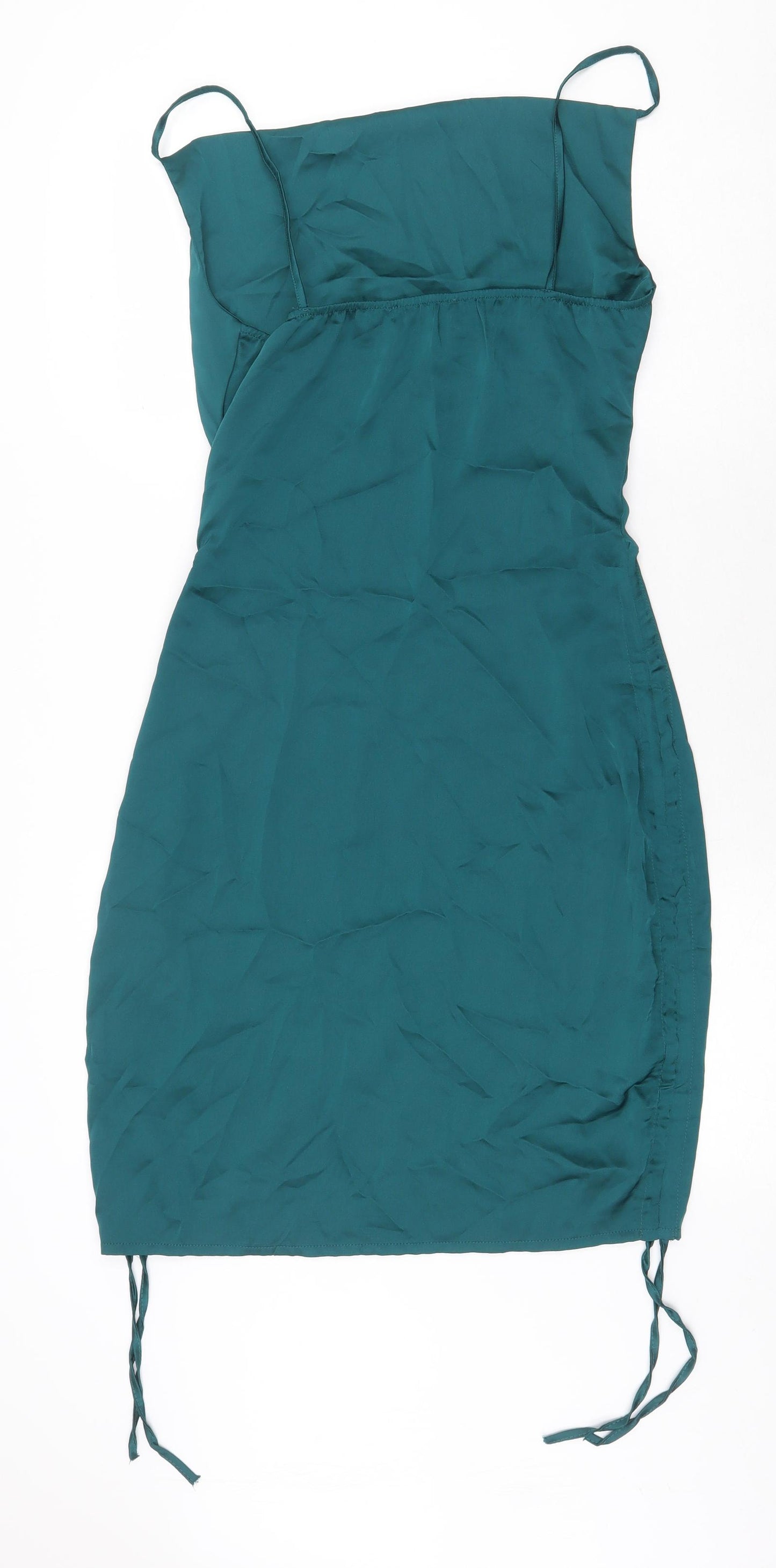 Rebellious Womens Green Polyester Bodycon Size 12 Square Neck Pullover