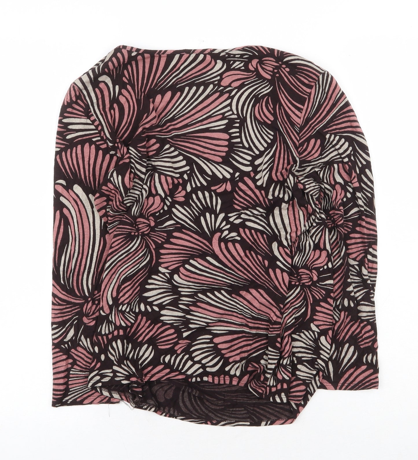 Phase Eight Womens Pink Geometric Viscose Basic Blouse Size 12 V-Neck