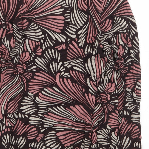 Phase Eight Womens Pink Geometric Viscose Basic Blouse Size 12 V-Neck