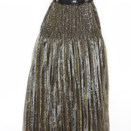 H&M Womens Gold Polyester Ball Gown Size S Square Neck Pullover