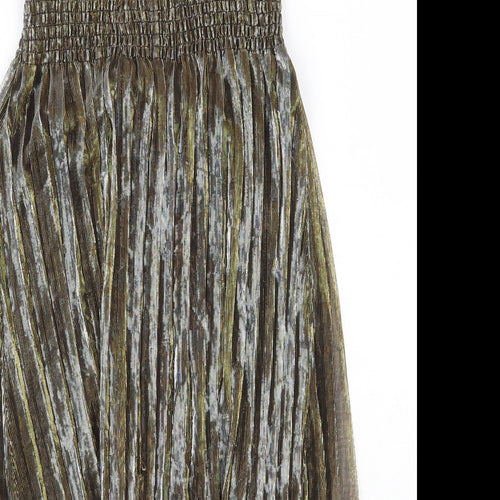 H&M Womens Gold Polyester Ball Gown Size S Square Neck Pullover