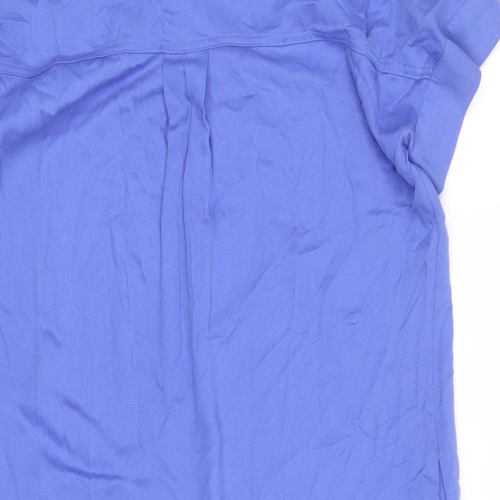 Marks and Spencer Womens Purple Viscose Shirt Dress Size 10 Collared Pullover