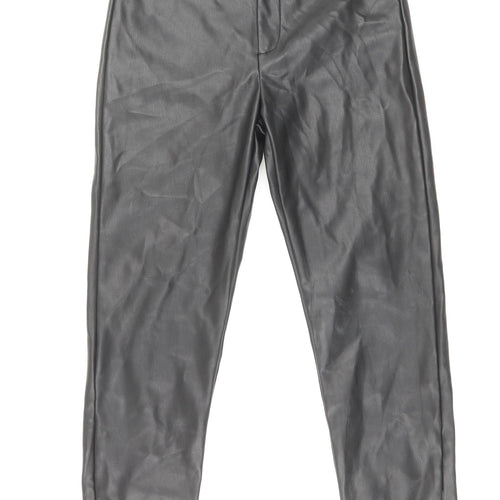 Zara Girls Black Polyester Jogger Trousers Size 11-12 Years Regular Zip - Leggings