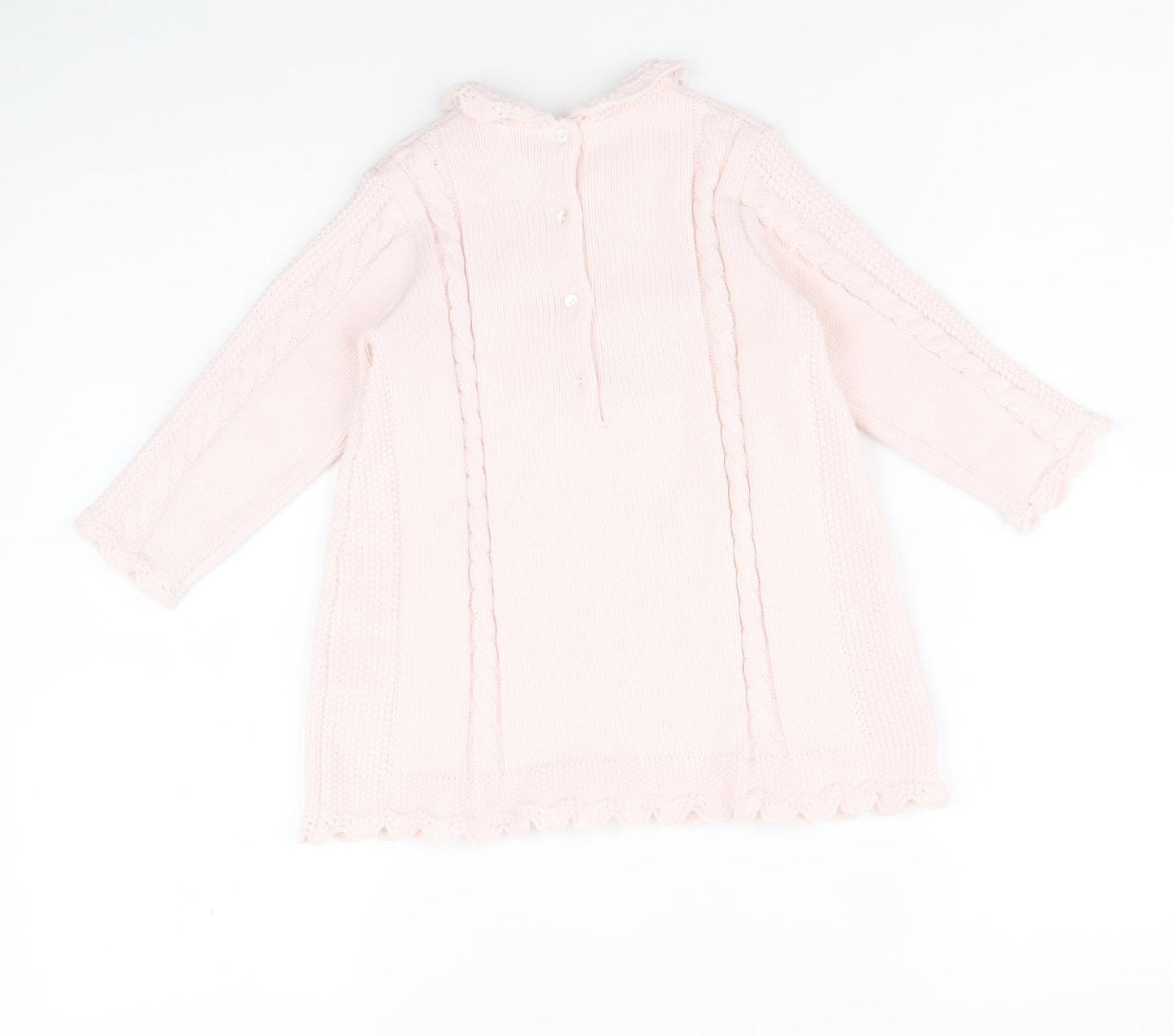 Sarah Louise Girls Pink Round Neck Acrylic Tunic Jumper Size 2 Years Button